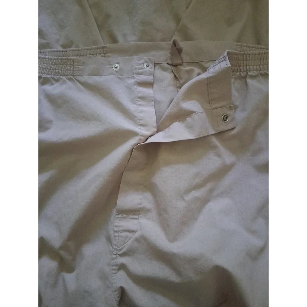 VTG Royal Knight XL Men's Pajamas Pant Set Long Sleeve Tan w Brown Piping 1 spot
